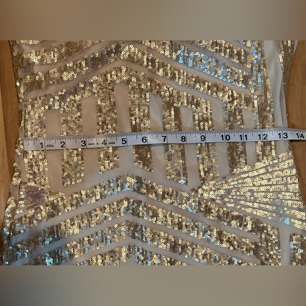 EUC, Sequin Hearts Gold Sequin Halter Minidress, Size Junior’s 3 - Picture 8 of 10